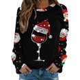 thumbnail image 2 of Puntoco Mujer Navidad Invierno Manga Larga Cuello Redondo Impresión De Letras Top Blusa Sudadera Puntoco Puntoco-9192, 2 of 4
