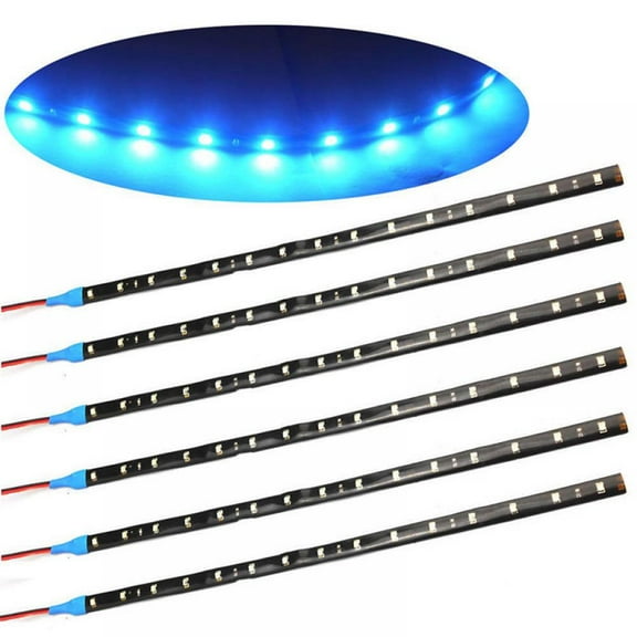 6-pack LED Light Strips For Car Motorcycle 2W DC12V LED Light Strips Waterproof Flexible Neon 30cm