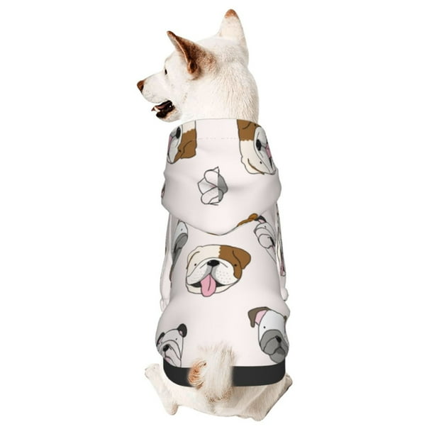 Balery Bulldog Face Sudadera con Capucha para Perros Pequeños – Ropa para Mascotas, Disfraz para Perros y Gatos, Ideal para Fiestas y Cosplay-X-Large