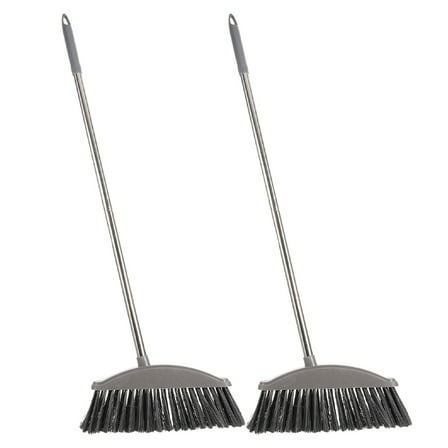 SEWCHICS 2Pcs Deck Scrubbing Broom with Stoop Free Design Dark Grey for Household Cleaning