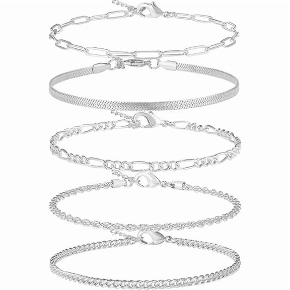 ZLCGold/Silver Plated Anklet Bracelets for Women Waterproof Plus Size Cuban Link Chain Ankle Bracelet for Large Ankle 9-12inch