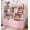 Pink + White, variant on TROPOW Toy Storage Organizer with Movable Drawers, Kids Bookshelf with Hidden Wheels & Open Cubbies, Multifunctional Floor Storage Chest for Playroom