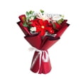 thumbnail image 2 of Ramo de flores de ganchillo de 45 cm, regalo de bendición eterna, decoración navideña artificial Rojo, 2 of 9