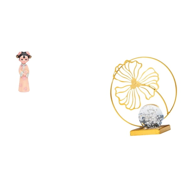 Estatua De Resina De Niña Tradicional China Con Forma De Hoja De Hierro, Escultura En Miniatura, Adorno Coleccionable Decorativo, Regalo Para Dormitorio, Oficina, Escritorio, Estantería.