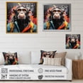 thumbnail image 4 of Designart "Popart Chimp Trek Urban Adventures" Animals Framed Wall Art - Traditional Black Monkey Living Room Framed Canvas Art, 4 of 6