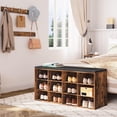 thumbnail image 6 of Shoe Storage Bench with Cushion, 39.4" L Entryway Bench with 12 Cubbies, Entryway Hall Tree with Storage, Shoe Cabinet with Coat Rack for Bedroom, Hallway, Holds up to 330 lb, BF112HX01G1, 6 of 7