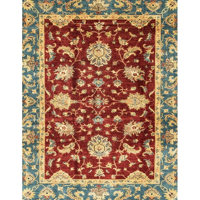 Ahgly Company Tapis d'Intérieur Rectangulaire Abstrait Rouge, 8 Pieds x 12 Pieds