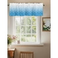 thumbnail image 2 of Blue White Valances for Windows, Rod Pocket Kitchen Valance Curtains - Soft & Washable Small Window Treatment for Living Room,&nbsp;Bathroom, Abstract Lines Texture, 54x18inch, 2 of 9