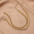 thumbnail image 3 of Up to 65% Off Gold Three-layer Chain Love Pearl Foot Chain,Minority Design Sense Necklace Rings Earring Jewelry on Clearance, 3 of 5