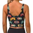 thumbnail image 4 of Uemuo Retro Video Game Pattern Women's Sports Bra - High Impact Support, Breathable, and Comfortable Athletic Bra for Running, Yoga, and Workouts, 4 of 9
