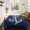 thumbnail image 4 of Nautical Anchor Tapestry for Bedroom Wall Hanging Tapestry, Navy Blue Coastal Marine Minimalist Rope Ceiling Backdrop Tapestries Poster Blanket Wall Decor for Teens Room Living Room Dorm 55" x 73", 4 of 8