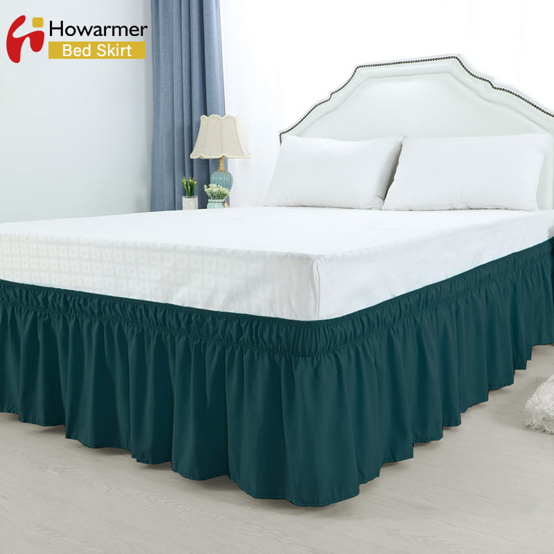 Details about   Solid Color Elastic Bed Skirt Sides Wrap Around Bed Shirts Full Queen King Sizes 