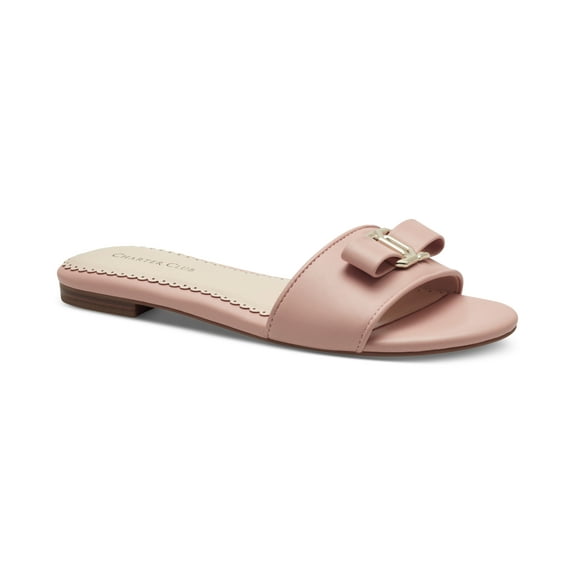 Charter Club Skyla Slip-On Bow Flat Sandals Blush 9M