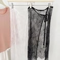 thumbnail image 2 of vlrwzc Women's Floral Lace High Waisted A Line Ruffle Skirt Casual Loose Maxi Skirts Mesh Tie Up Maxi Skirt Summer Y2K Sexy Beach Cover-up, 2 of 7