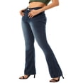 thumbnail image 3 of Jeans pour Femmes Rétro Taille Basse Ajustés Évasés en Denim, 3 of 6