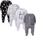 thumbnail image 1 of Gerber Baby Girls 4 Pack Sleep 'N Play Footie Bunny Smiley Preemie, 1 of 2
