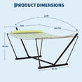thumbnail image 3 of Double Hammock with Stand – 2-Person Cotton Rope Hammock with Polyester Quilted Pad & Pillow, 475 Lbs Capacity Portable Hammock for Garden, Yard & Camping, 3 of 7
