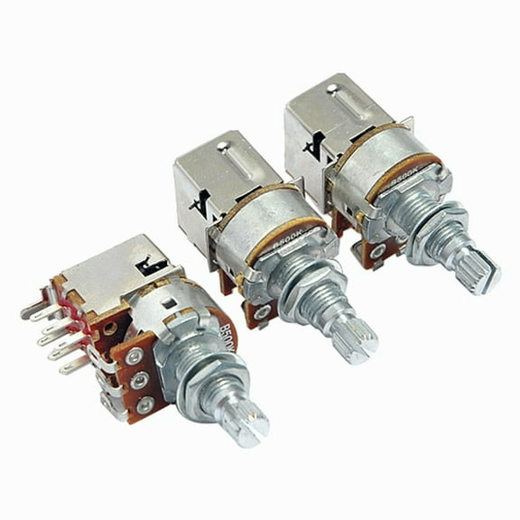 Masteelf  3 Pcs B500k Push Pull Guitar Control Pot Potentiometer Silver