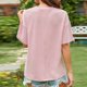 thumbnail image 4 of Fiudx Camisas de Mujer Camiseta Informal de Manga Corta con Cuello Redondo y Pantalón Corto para Mujer, Blusa con Bolsillo, 4 of 7