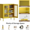 thumbnail image 6 of Metal Storage Cabinet with Mesh Doors,Steel Display Cabinet with Adjustable Shelves,Metal Office Storage Locker for Home Office,Garage(Yellow, 40''H), 6 of 10