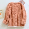thumbnail image 5 of Women's Flannel Bed Jacket Fuzzy Fleece Pajama Tops Warm Winter Sleepwear Button up Loungewear with Pockets New Sleepshirts for Women Orange L, 5 of 9