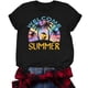 thumbnail image 4 of Fiudx Ofertas Flash Artículos En Oferta Top de Manga Corta con Cuello Redondo y Estampado Regular Sexy de Verano para Mujer, 4 of 5