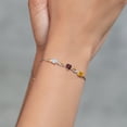 thumbnail image 4 of Gem Stone King Keren Hanan 1.82 Ct E-F Lab Grown Diamond Red Rhodolite Garnet 925 Silver and 10K Yellow Gold Bracelet for Women, 4 of 5