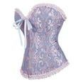 thumbnail image 3 of Gkeoshab Corset Corsets for Women Renaissance Floral Lace up Boned Overbust Corset Bustier Shapewear Shapewear Blue XL, 3 of 7