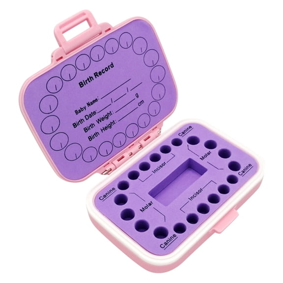 Baby Tooth Keepsake Box with Pink Color for Storage Use Made of PP and EVA 7.8 x 5.9 Inches