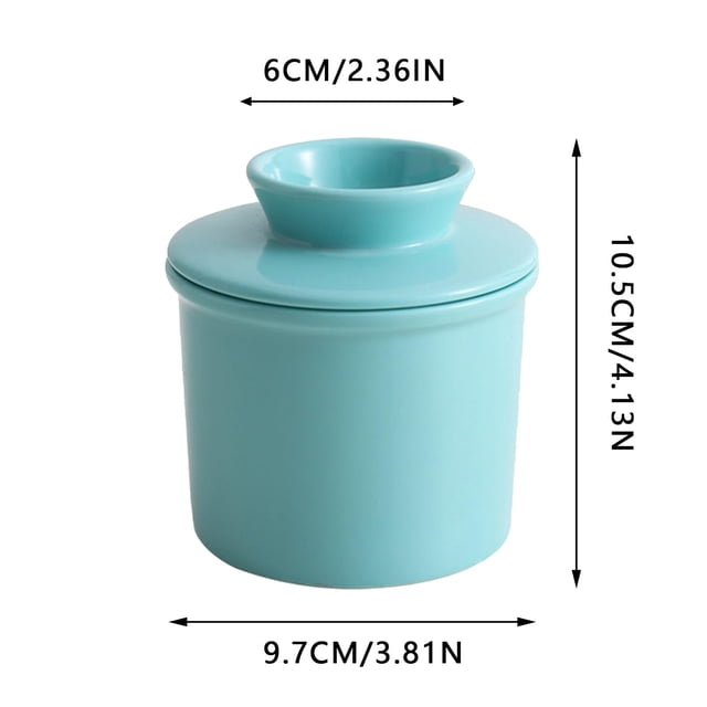 Ceramic Butter Keeper with Airtight Lid Household Countertop Storage Container for Spreadable Butter, BPA-Free Stoneware Crock Keeps Dairy Fresh at Room Temperature