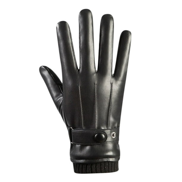 Guantes de Invierno Hombres Guantes de Invierno Hombres, Bicicletas Al Aire Libre, Aislamiento en Frío, Guantes, Guantes de Cuero con Hebilla de Muñeca
