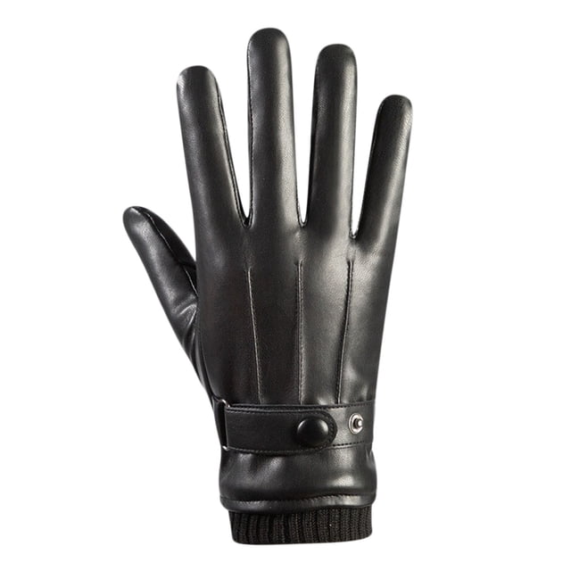 Winter Gloves for Men, Windproof Polyester-Cotton Shell with Velvet Lining, Wrist Buckle Closure, Touchscreen-Compatible, Cold-Weather Outdoor Cycling and Running