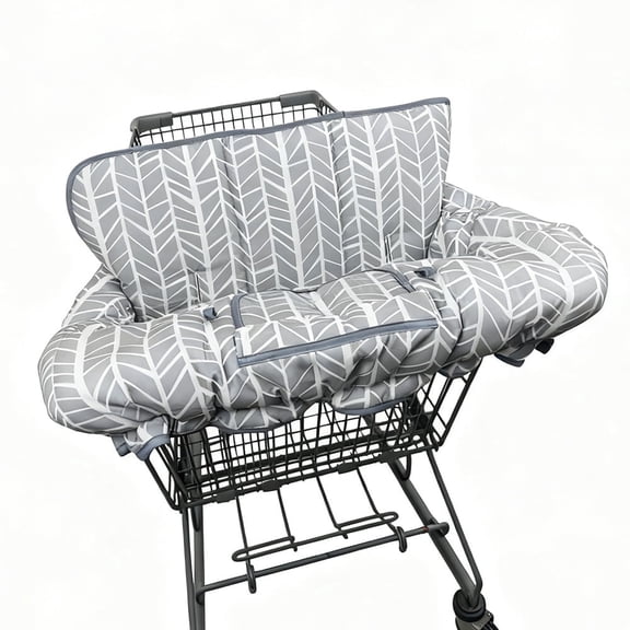 Shopping Cart Cover for Baby & High Chair Cover, Machine Washable for Infant, Toddler, Boy or Girl (Grey) Patented printing