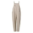 thumbnail image 3 of Coffee Womens Lounge Pants Bib Pants Pants One Piece for Women Faux Gauze Linen Loose Fit Thin Overall Straight Leg Basic Long Leg Summer Fall Pants 2025 Clothes 3XL, 3 of 9