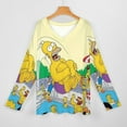 thumbnail image 3 of Simpsons Womens T Shirts V Neck Long Sleeve Tops Causal Loose Summer T-Shirts 4XL, 3 of 7