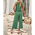 thumbnail image 6 of Women's Cotton and Linen blend 2-Piece Set: Sleeveless Crop Top & Wide Leg Pants  Summer Outfit Size Up for Relaxed Fit S-XL, 6 of 8