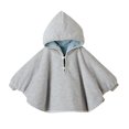 thumbnail image 2 of XXWXYD Baby Girls Boys Reversible Double-Side Wear Hooded Poncho Jacket, Outerwear Cloak Coat for Baby Easy On Off Soft Warm, 2 of 8