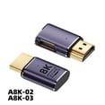 thumbnail image 3 of Adaptador macho-hembra 8K HDTV2.1 con curva hacia arriba de 90 grados y 270 grados Adaptador AM/AF para TV por computadora ultra HD, 3 of 6