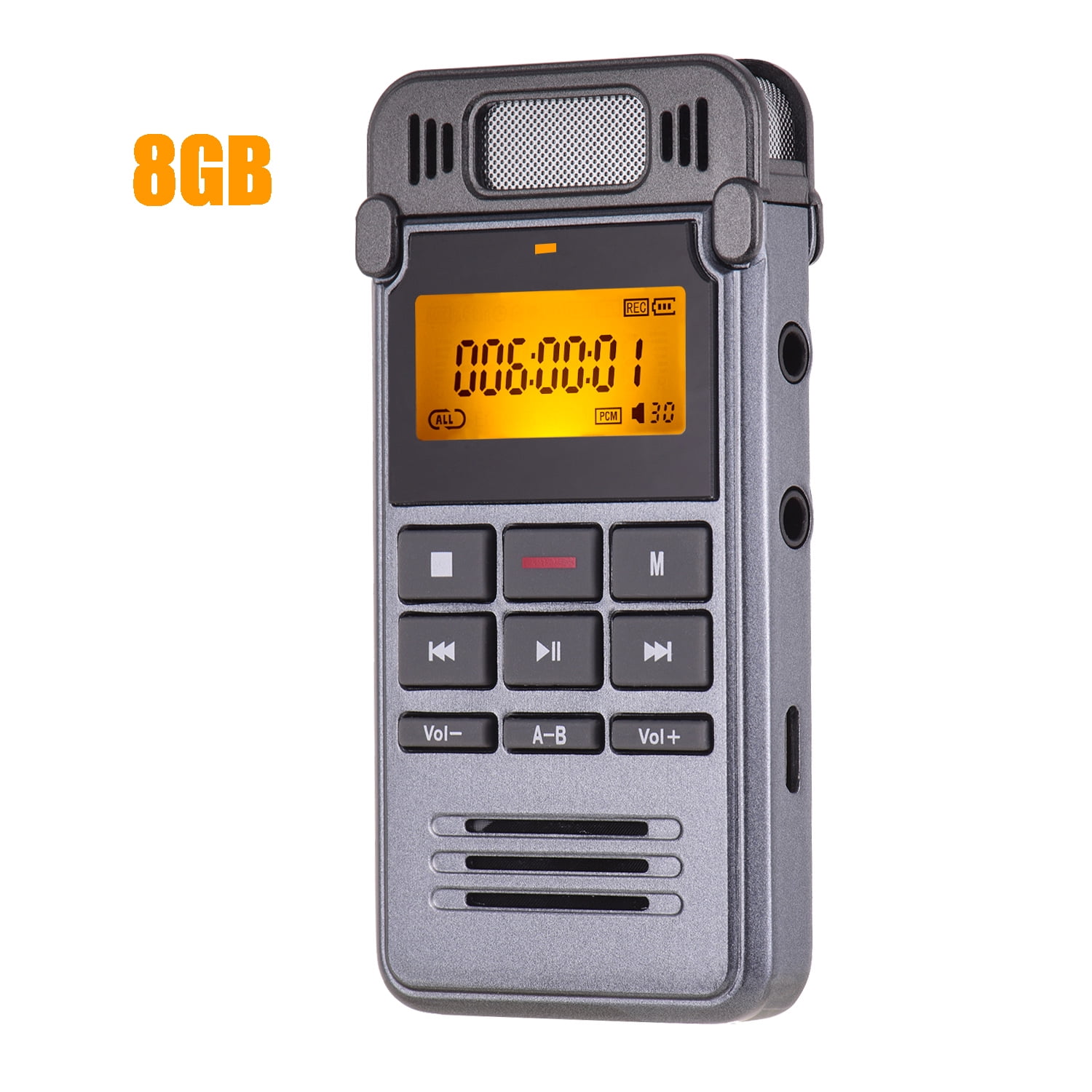 Professional Digital Voice Sound Recorder MP3 Music Player OneButton