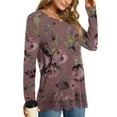 thumbnail image 3 of UVN Fall Tops for Women Long Sleeve Lace Trim V Neck Blouses Dressy Casual A Line Tunic Shirts, 3 of 7