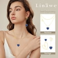 thumbnail image 4 of Linawe Gold Plated Layered Necklace, Royal Blue Heart Choker Pendant Necklaces for Women Trendy, Stainless Steel Stacked Necklaces, Y2K Preppy Heart Chain Necklace Cute Lover Jewelry, 4 of 7