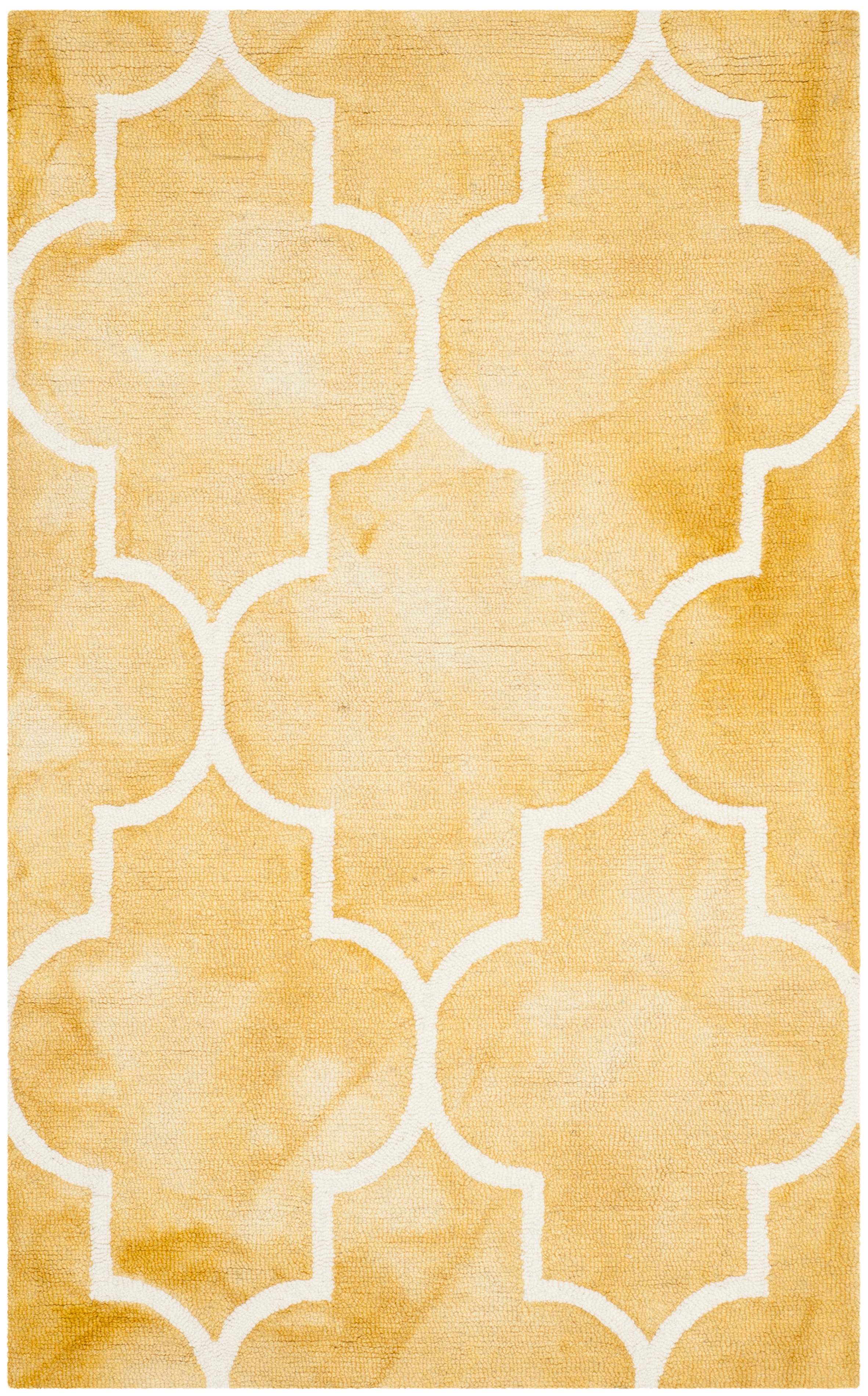 Safavieh Dip Dye Calanthe Geometric Wool Area Rug, Gold/Ivory, 3' x 5'