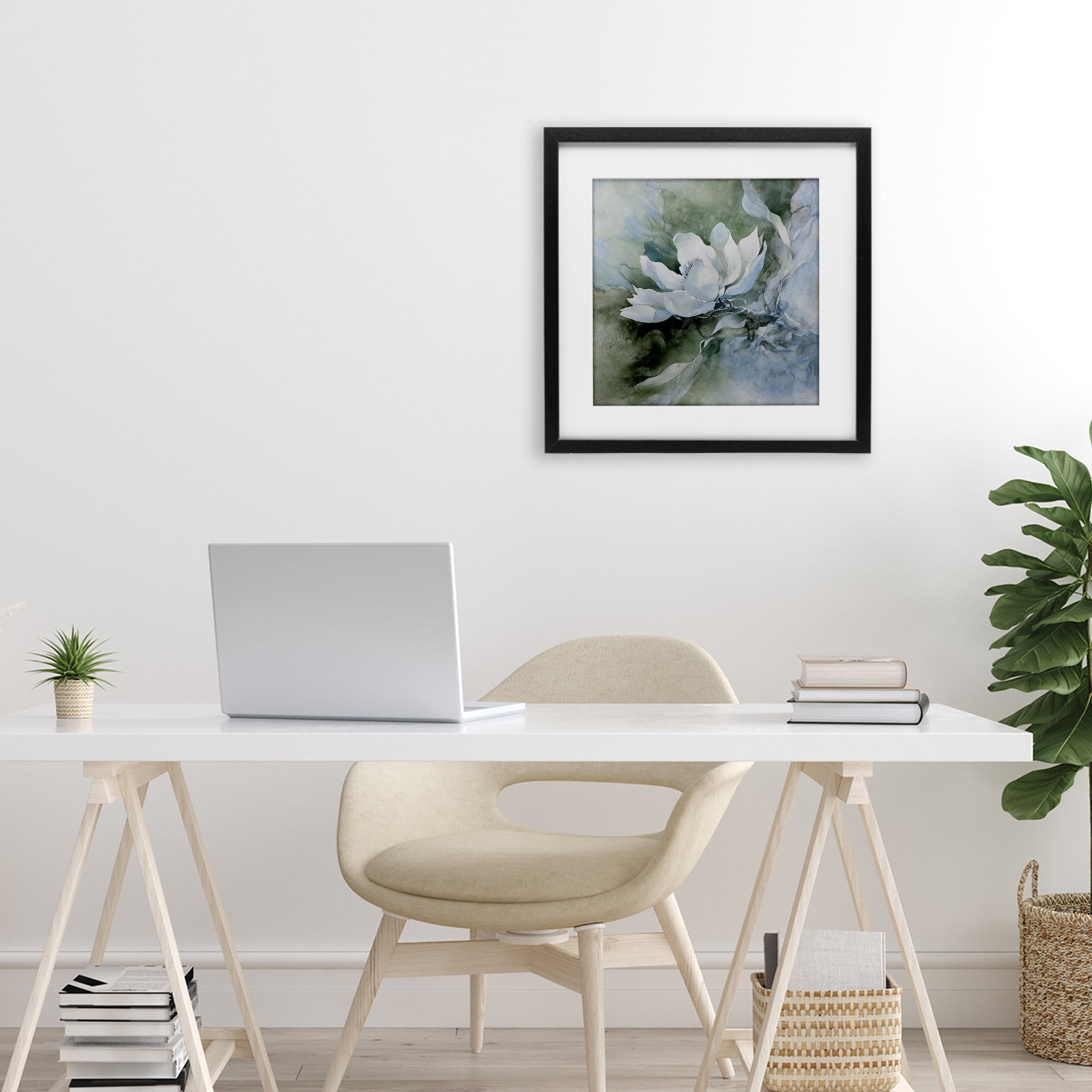 Stupell Industries Fluid Whimsical Flower Black Framed Print Under Glass, design by Svetlana Aleynikova