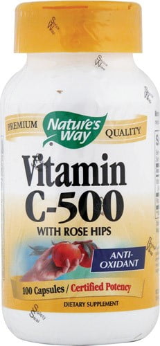 Nature's Way Vitamin C-500 With Rose Hips 500 mg - 100 Capsules
