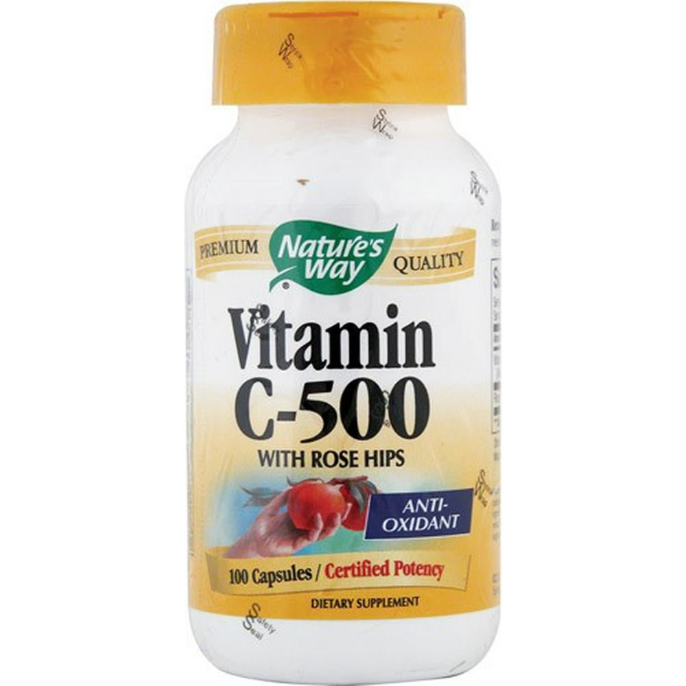 Nature's Way Vitamin C500 With Rose Hips 500 mg 100 Capsules