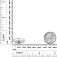 thumbnail image 6 of Gem Stone King 925 Sterling Silver 3-Stone Ring Oval Pink Moissanite and Topaz Sky Blue (2.42 Cttw, Size 5), 6 of 6