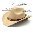 thumbnail image 3 of Western Cowboy  Cowgirl Hat Felt Wide Brim Women Men Fedora Hats, 3 of 5