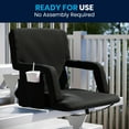 thumbnail image 4 of Flash Furniture Malta Reclining Backpack Stadium Chair with Armrests and Storage, Black, 4 of 18