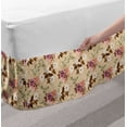 thumbnail image 2 of Floral Bed Skirt, Cloves Roses Twigs Blossoming Nature Classical Retro Flowers Print, Elastic Bedskirt Dust Ruffle Wrap Around for Bedding Decor, 4 Sizes, Multicolor, by Ambesonne, 2 of 2