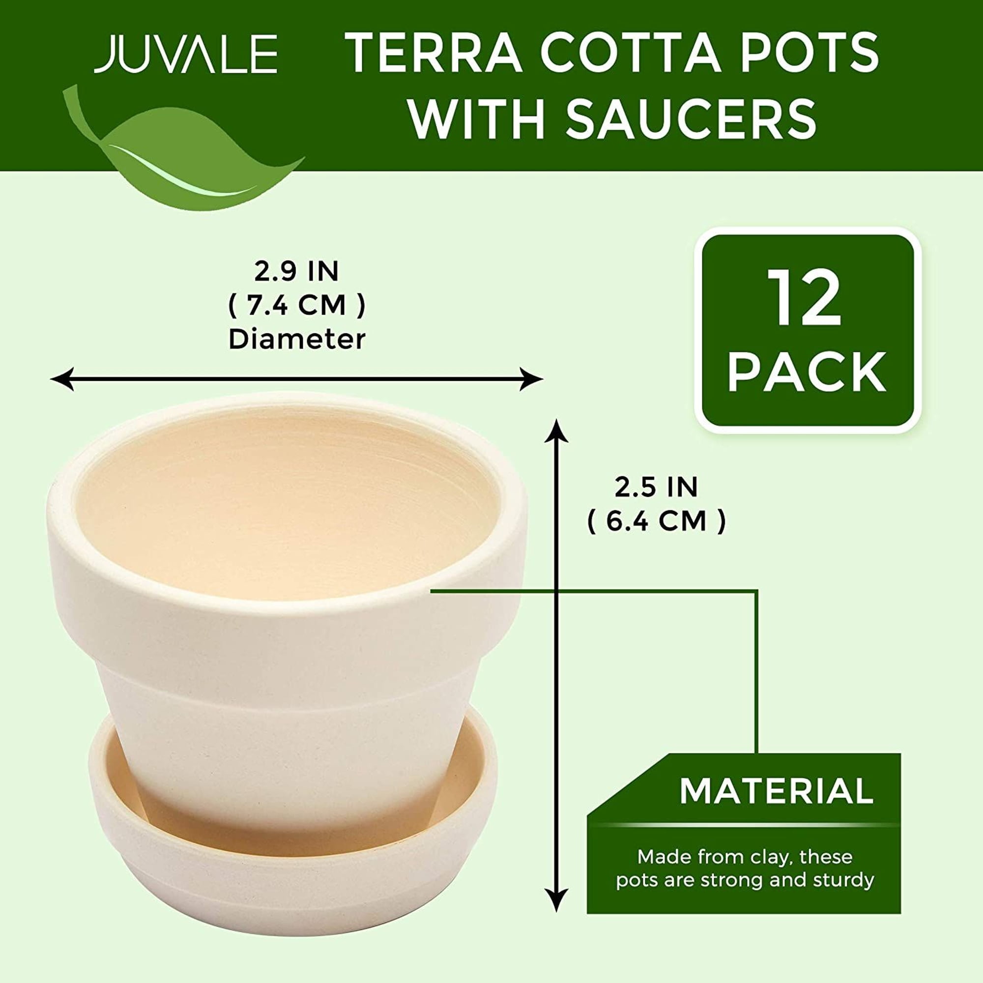 Terra Cotta Clay Set of 3 Small U Shape Embossed Earthenware Planters –  goodmanandwife